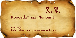 Kopcsányi Norbert névjegykártya